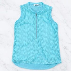 Calvin Klein Lace Sleeveless Overlay Top Zip Neck Women’s Medium NWOT